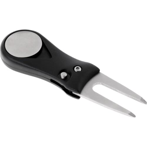 Multifunctional Switchable Folding Golf Divot Tool Attached Ball Marker