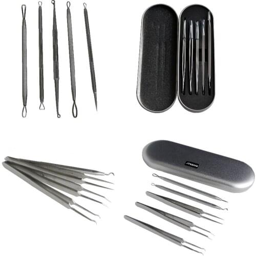 5Pcs Stainless Steel Blackhead Whitehead Acne Pimple Comdone Remover Needles Pimple Kit Beayty Tool