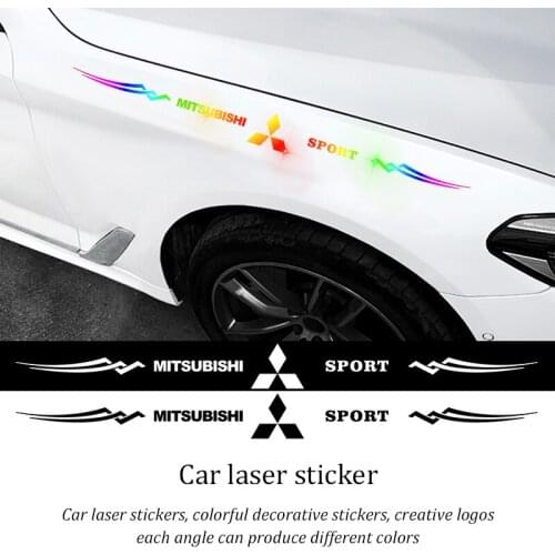 1pc Car Sticker Reflective Mark Headlight Automobile Bonnet Laser Decal Styling For Mitsubishi Pajero Sport Lancer L200 Attrage