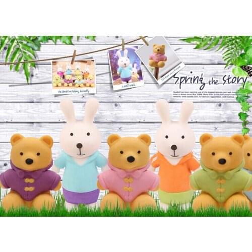 New Arrival Cute bear and rabbit eraser set Korean Style School Eraser Set promotion Rubber Eraser MOQ 8 pieces per Lot
