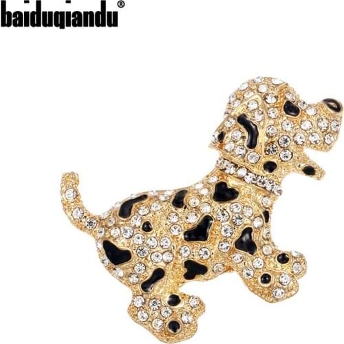Baiduqiandu New Arrival Gold Color Plated Rhinestones Cute Dog Brooches Fashion Ornament Jewelry Accessories