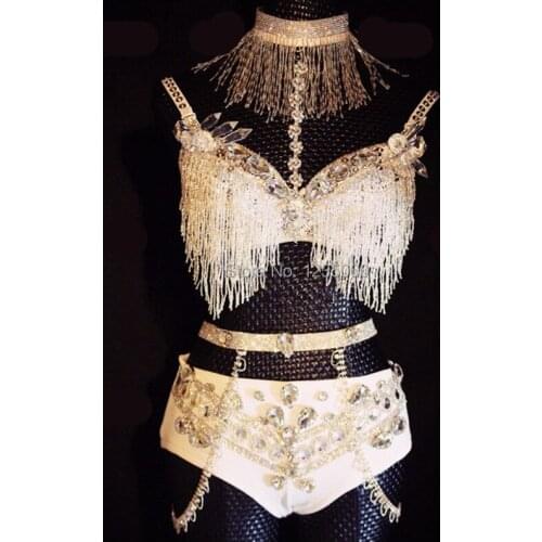 New Design Fashion Show Dance Dress Bra and Shorts Costumes Bar KTV Stage Performance Clothing Party Supplies