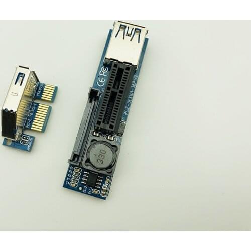 PCI-E Extender PCI E 1X to 1X Riser USB 3.0 Cable SATA Power Working for Motherboard PCI-E x1 Slot Bitcoin Miner Antminer Mining
