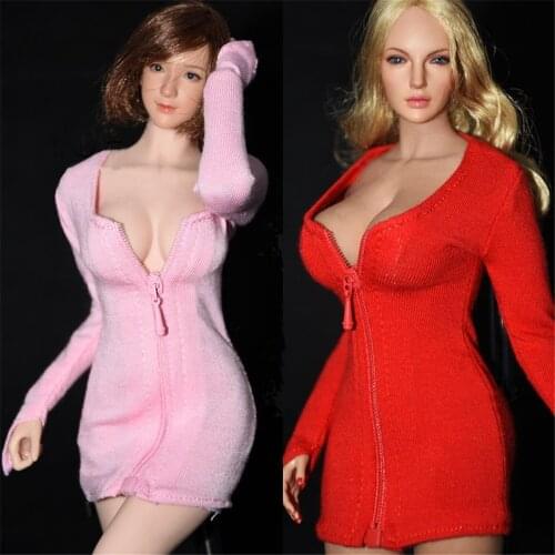 1:6 Sexy 3 Color Dress Woman Clothing Model Short Skirt Tight for 12" PH TBL Large Breast Figure Model