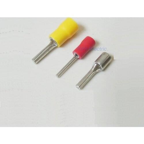 PTV2-10 1000PCS/lot Copper cold press Ends Blue Insulated Pin Terminal Electric Wire Connector Lug for A.W.G 16-14 cable