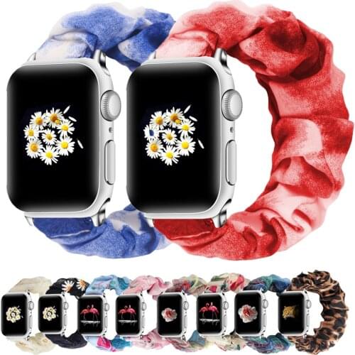 Scrunchie Elastic Bracelet Strap for iwatch series 6 SE 5 4 3 2 1 Solo Loop Band for Apple Watch 38mm 40mm 42mm 44mm