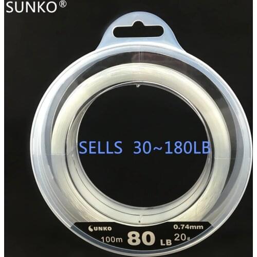 SUNKO Brand 30~180LB Nylon Fishing Line Super Strong Monofilament Fishing Line Lure Rock Sea Fishing
