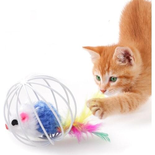 Randomly Funny Pet Kitten Cat Playing Mouse Rat Mice Ball Cage Toys Home Gatos Jouet Chat Juguetes Para Gatos Katten Speelgoed