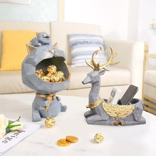 Modern Resin Lucky Animal Storage Box Ornaments Livingroom Home Table Figurines Crafts Coffee Office Desktop Furnishings Decor
