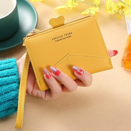 Sweety Color PU Leather Women Purse Pocket Ladies Clutch Wallet Women Short Card Holder Cute Girls Wallet Cartera Mujer Coin Bag
