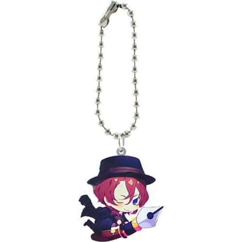 TAFREE Originality Anime Phone Beads Chain Bungo Stray Dogs Acrylic Keychains Statement New Jewelry For Literati Writers