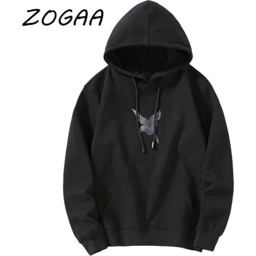ZOGAA Spring New Mens Thick Hooded Sweatshirt Trend Simple Printed Harajuku Hoodie Casual Youth Pullover Sweatshirt Streetwear