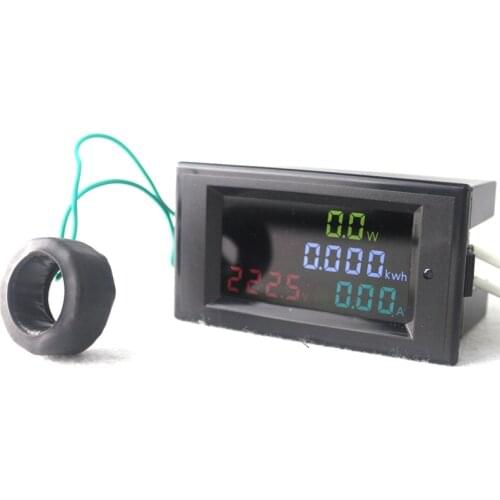 High Accuracy Digital LED AC80.0-300.0V AC 200.0-450.0V 0.01-100A Voltmeter Ammeter Volt Amp Meter Watt Energy Monitor HD Screen