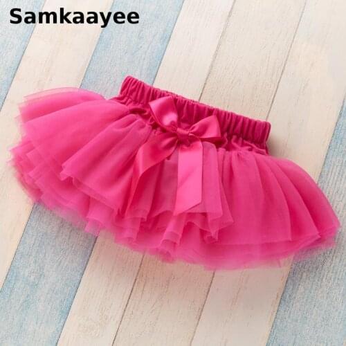 0-2y Tutu Skirt Baby Girls Summer Kids Ball Gown Bow Princess Clothes Toddler Mesh Tulle Pettiskirt Children Clothing y28