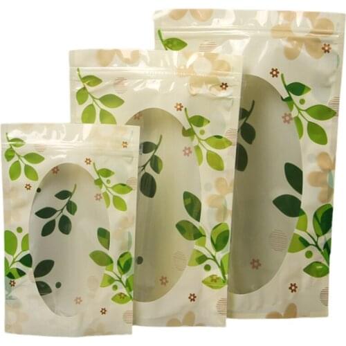 100pcs/lot 14x20cm 18x26cm 20x30cm plastic bag with window Nut Snack food packaging bags