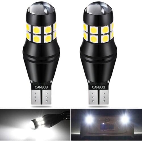 2PCS W16W LED CANBUS Error Free T15 912 921 LED Bulbs For Euro Car Back up Reverse Lights For VW Golf BMW E60 E90 Audi A3 A4 A5