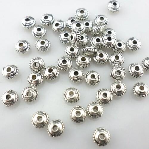 200pcs Tibetan Silver Alloy Small Loose Charm Spacer Beads 3x5mm DIY Jewelry Findings