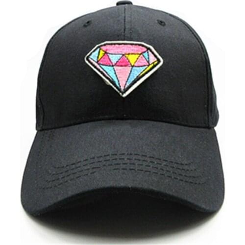 2021 Crystal Pattern Embroidery Cotton Baseball Cap Hip-hop Adjustable Snapback Hats for Men and Women 211