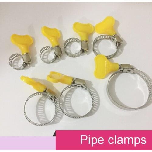 50pcs/lot stainless steel hose clamps Pipe Clips with plastic handle dia. 8mm-12mm/10-16mm/13-19mm/16-25mm/19-29mm/18-32mm