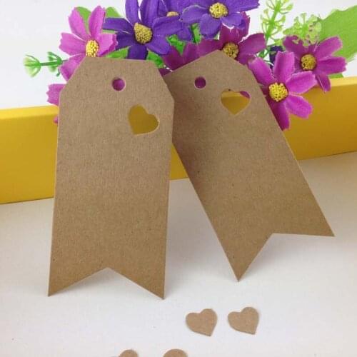500pcs/lot 9.5x4.5cm Heart Kraft Paper Card / Wedding Favour Gift Tag / DIY Tag / Price Label