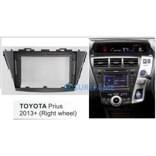 9 inch Car Fascia Radio Panel for TOYOTA Prius 2013+ (Right Wheel) Dash Kit Install Facia Console Bezel Adapter 9inch Plate Trim