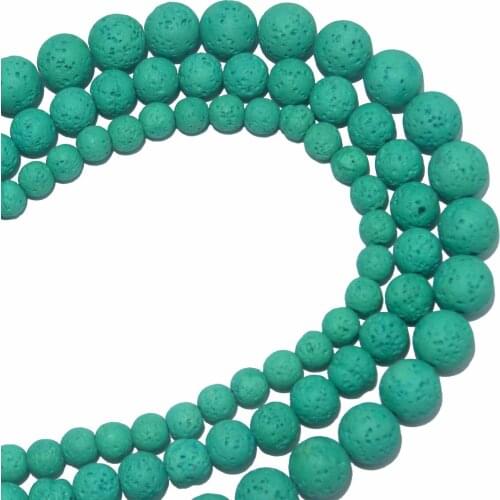 Free Shipping Natural Stone Green Rock Lava Stone Beads 6 8 10 MM Pick Size For Jewelry Making Diy Bracelet Necklace Material