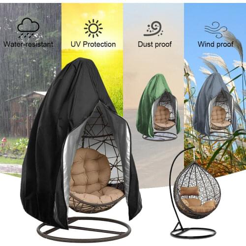 Outdoor swing chair egg shell dust and rain cover Rattan Swing cover Zipper egg shell cover
