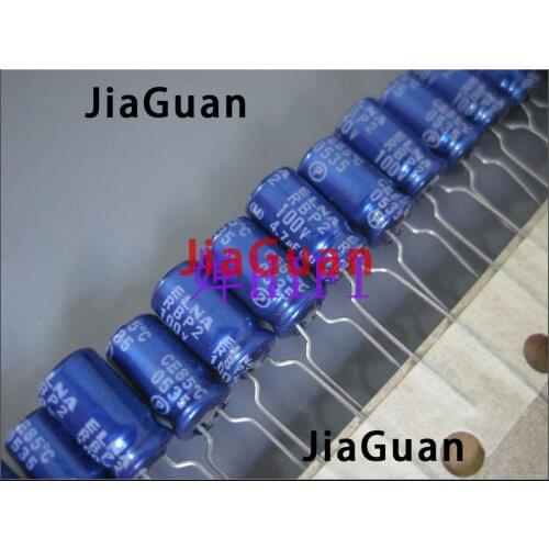 20PCS NEW ELNA RBP2 100V4.7UF 6.3X11MM blue robe 4.7uf 100v audio electrolytic capacitor R2B 4.7uF/100V BP 100v 4.7uf