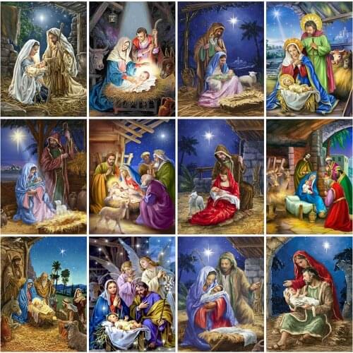 Evershine 5D DIY Diamond Painting Religion Full Drill Square Diamond Embroidery Portrait Mosaic Art Cross Stitch Home Decoration