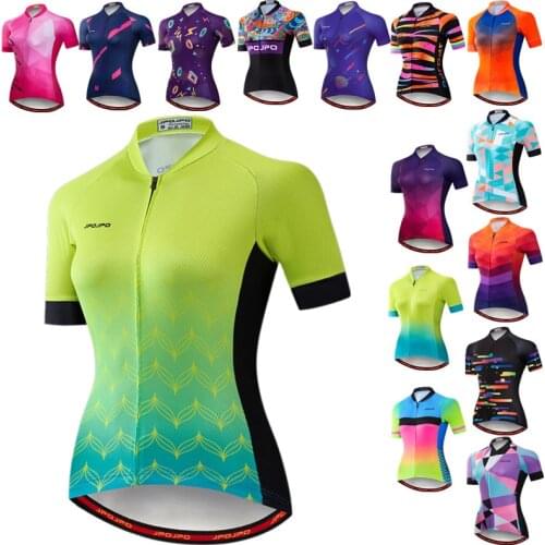 JPOJPO Pro Cycling Jersey Women Green Bike Shirts Summer Short Sleeve Cycling Clothing Tops Quick Dry Bicycle Jersey Cycle Wear