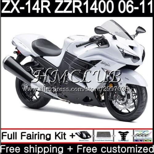 Kit For KAWASAKI NINJA ZX 14R 2006 2007 2008 2009 2010 2011 68HC.8 ZX-14R ZZR1400 ZX14R Gloss white 06 07 08 09 10 11 Fairing
