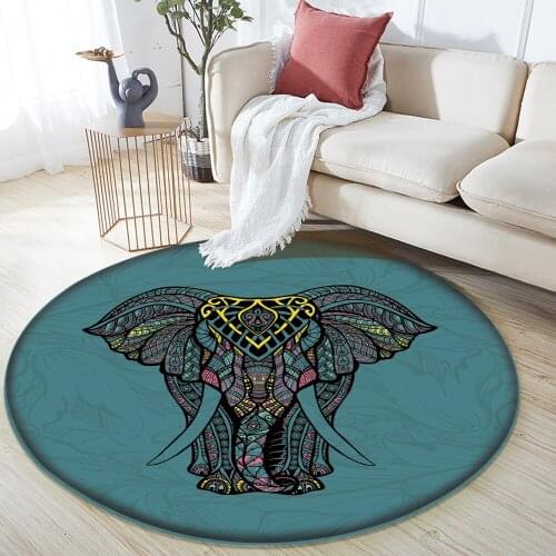 Tapis Salon Round Flannel Carpet Elephant Floor Mat Living Room Bedroom Anti-slip Area Carpet Yoga Mat Rug Bathroom Kid Rugs
