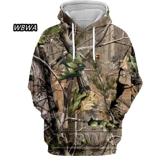 Forest Maple Leaves And Pine Camouflage 3D Digital Printing Sweatshirt Fishing Camping Hunting Coats Jackets With Capa