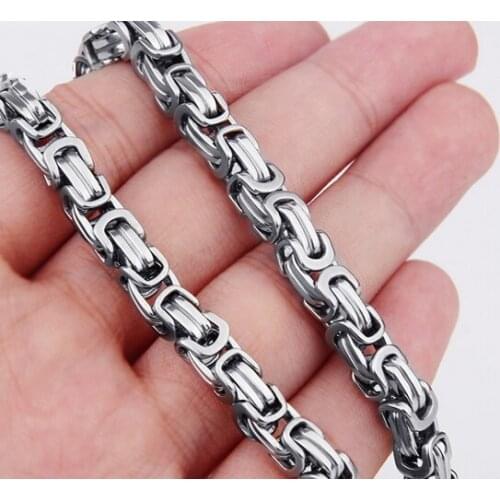 Small 5mm 21.6 inch Stainless Steel Byzantine Link Chain Necklace For Women Mens GIFTS