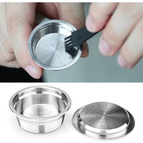 Reusable Stainless Steel Coffee Capsule For Nespresso Refillable Coffee Maker Basket Filter With Coffee Tamper Kitchen Tools
