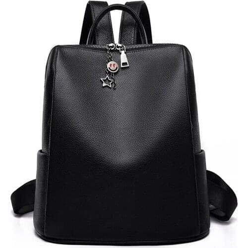 Fashion genuine leather women shoulder bag casual backpacks for girl schoolbag casual lady female Soft rela cow leather backpack