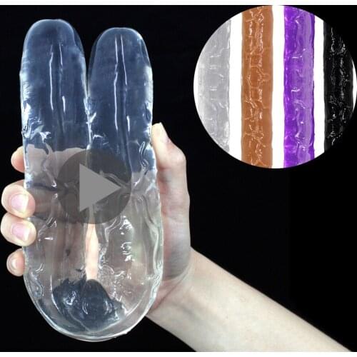 Flexible Soft Jelly Dildo Double Dildo For Women Vagina Anal Double Ended Dong Artificial Penis Gay Lesbian Sex Toys