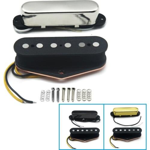 FLEOR Set of Vintage Alnico V Electric Guitar Pickups Tele Neck Bridge Pickup Alnico 5 Pickups Set Black/Chrome/Gold for Choose