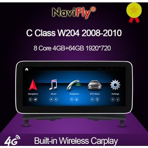NaviFly Android 10.0 Car DVD GPS Player For Mercedes Benz C Class W204 C180 C200 C220 C300 2008 2009 2010 NTG 4.0 Qualcomm 8Core