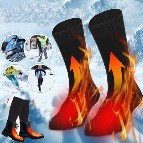 1Pair Battery Powered Thicken Warmer Socks Electric Heated Socks For Women Men Winter Outdoor Skiing Cycling Sport Heated Socks