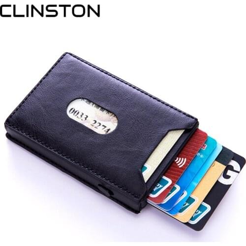 2020 New style Automatic credit card box rfid anti-funding brush creative with men card holder fashion aluminum alloy bank card