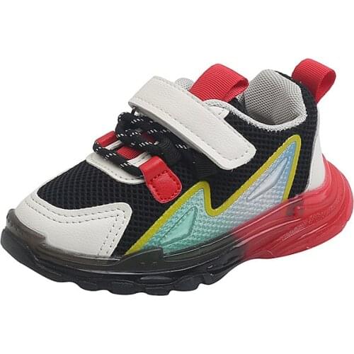 2021 Summer New Boys and Girls Shoes Childrens Sports Shoes Breathable Air Mesh Shoes with Lights Non-slip Hot Back To School