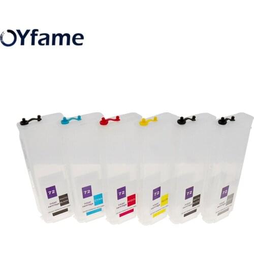 OYfame 72 Ink Cartridge For HP72 Refillable Ink Cartridge 300ml 6 Colors For HP T610 T620 T795 T1100 T1120 T1200 T1300 Printer