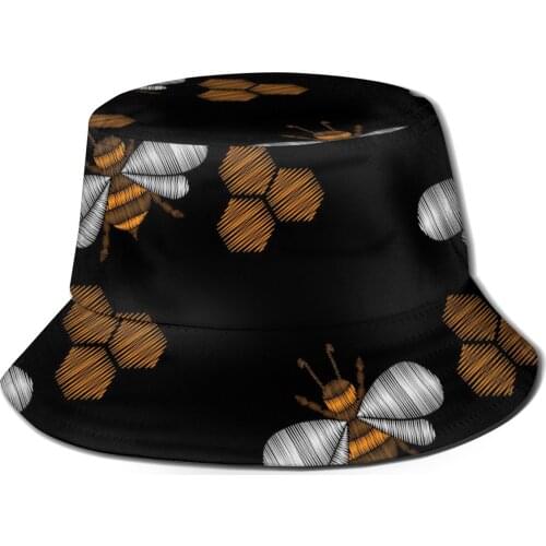 CINESSD Bucket Hat Unisex Bob Caps Hip Hop Gorros Little Honey Bee Summer Panama Cap Beach Sun Fishing Hat