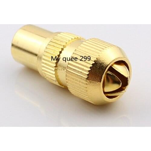 Gold-plated cable TV plug with closed-circuit head RF male head 9.5 bamboo head radio frequency connector TV male head