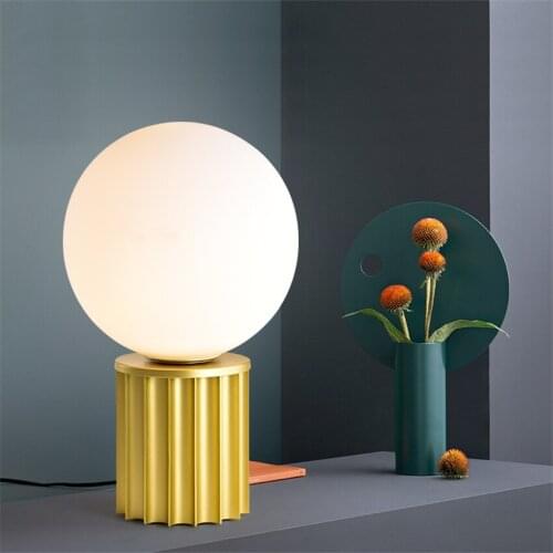 Bedroom Bedside Gold Table Lamps Modern Study Room Desk Nordic Decoration Living Room Glass Ball Table Lights Lighting