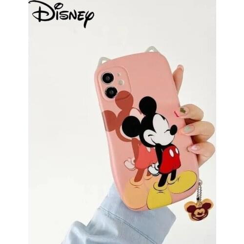 Disney Mickey Mouse for IPhone X/XR/XSMAX/11/12Pro Three-dimensional Cat Ear Silicone Shatter-resistant Phone Case