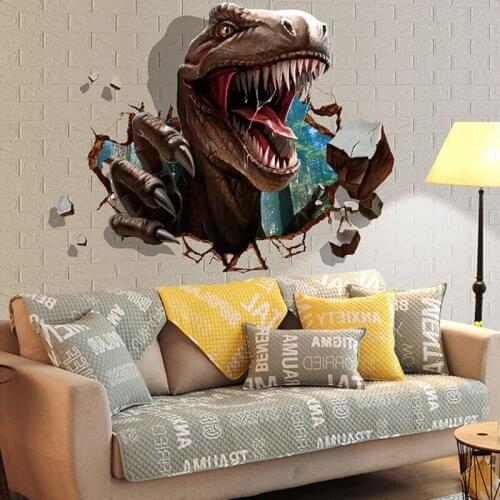 Removable Posters Home Fashion Decoration 3D Dinosaur Wall Floor Ceiling Stickers