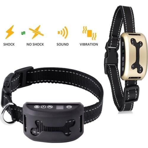 Pet Dog Anti Bark Collar Pet Dog Bark Stop Collar No Bark Waterproof Rechargeable Dog Pet Training Collar Bone