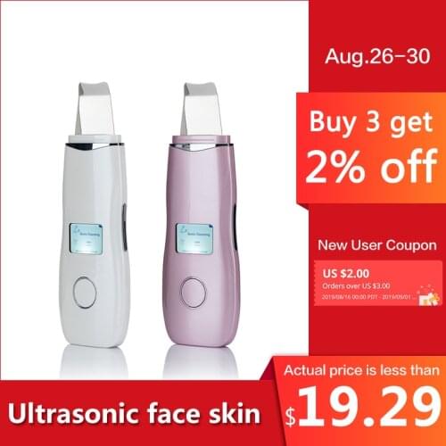 Ultrasonic Skin Scrubber Face Cleanser Blackhead Acne Removal Facial Spa Vibration Massager Ultrasound Water Peeling Tools